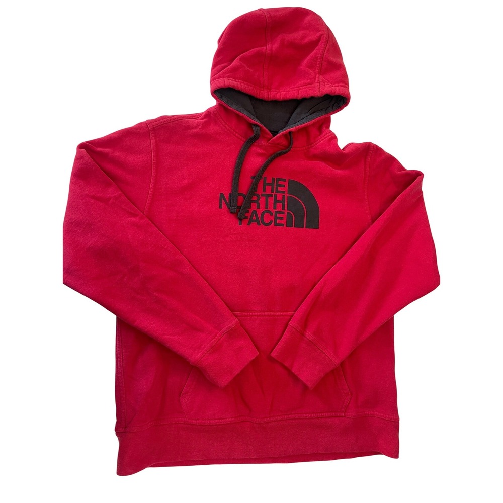 The North Face Mens Half Dome Pullover Hoodie Red Large Logo Sweatshirt L
